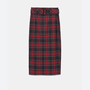 Zara Plaid Pencil Skirt sz M